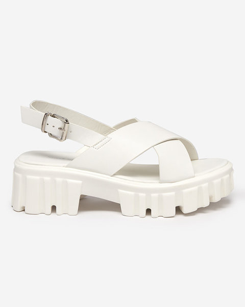 White women's sandals on a massive Otida sole - Footwear
