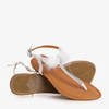 White women's sandals with Begneti ornaments - Footwear
