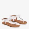 White women's sandals with Begneti ornaments - Footwear