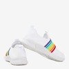 White women's slip-on rainbow sports shoes - Footwear 1