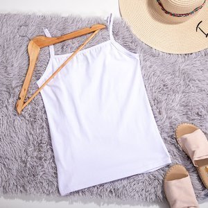White women's top with thin straps PLUS SIZE - Clothing