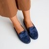Women&#39;s navy blue loafers with a bow Ursula - Footwear 1