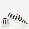 Women's Black Seashell Striped Sneakers - Footwear