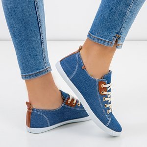 Women's Dark Blue Lace-Up Sindri Sneakers - Shoes