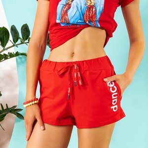 Women's Red Sports Shorts - Clothing