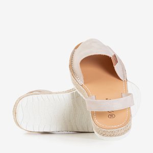 Women's beige sandals on the Zarela platform - Footwear