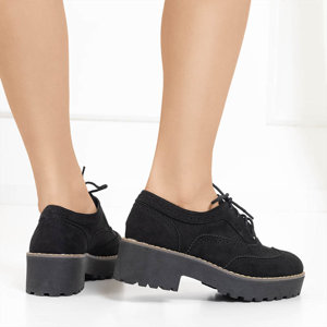 Women's black eco-suede shoes Lammi - Footwear