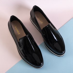 Women's black lacquered slip on Menard-Shoes