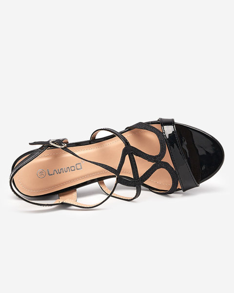 Women's black sandals lacquered on the Ovid-Footwear post