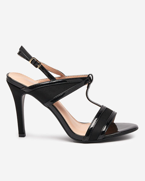 Women's black sandals on a high heel Allanix - Shoes