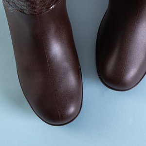 Women's brown rubber quilted rain boots Nazaria - Footwear