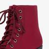Women's burgundy high-heeled lace-up boots Minor - Footwear