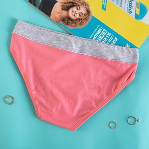 Women's coral panties with a cat print - Underwear