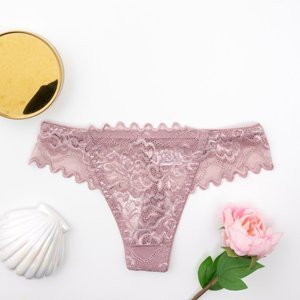 Women's dark pink lace thong - Underwear