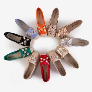 Women's espadrilles with rose gold crystals Erilla - Shoes