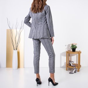 Women's gray checkered suit - Clothing