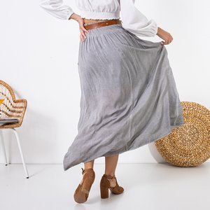 Women's gray cotton maxi skirt - Clothing