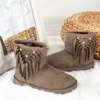 Women's khaki snow boots with Figga decorations - Footwear