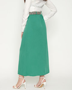 Women's midi skirt, dark green - Clothing