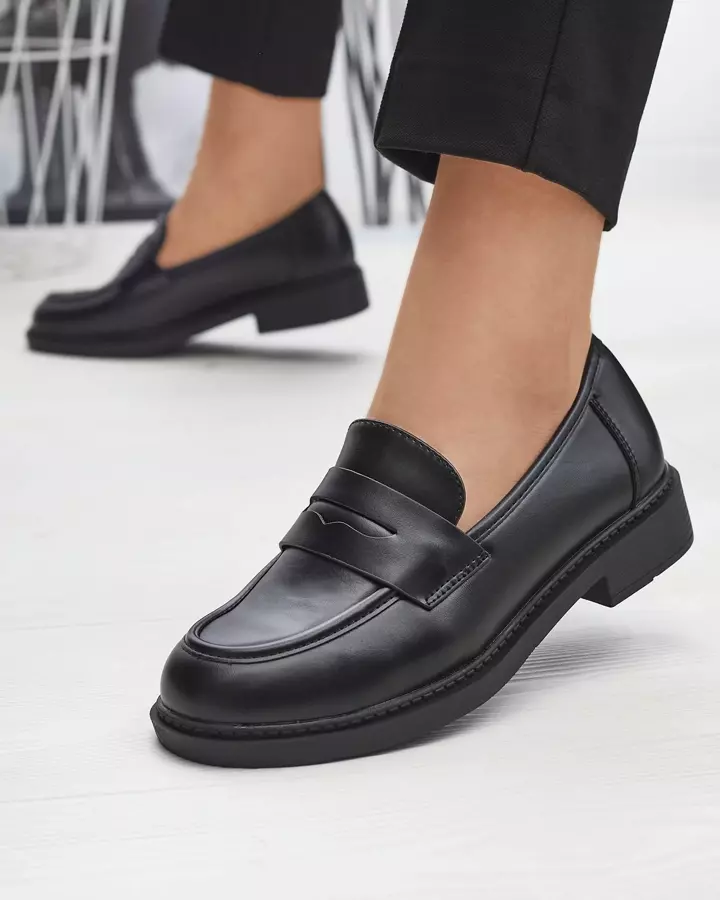 Women's moccasins in black Selenna- Footwear