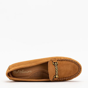 Women's moccasins in camel color with embellishment Seriti - Footwear