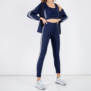 Women's navy blue 3 piece sports set - Clothing