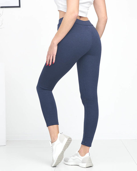 Women's navy blue leggings with insulation - Clothing