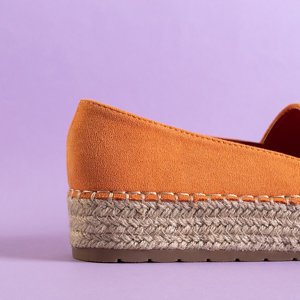 Women's orange espadrilles with Ainura embellishments - Footwear