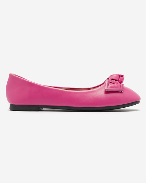 Women's pink ballerinas with decoration on the nose Caxien- Footwear
