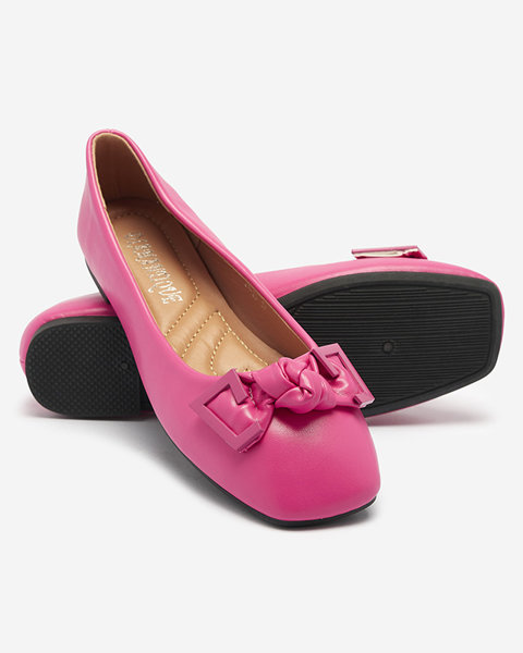 Women's pink ballerinas with decoration on the nose Caxien- Footwear