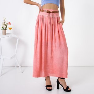 Women's pink cotton maxi skirt - Clothing