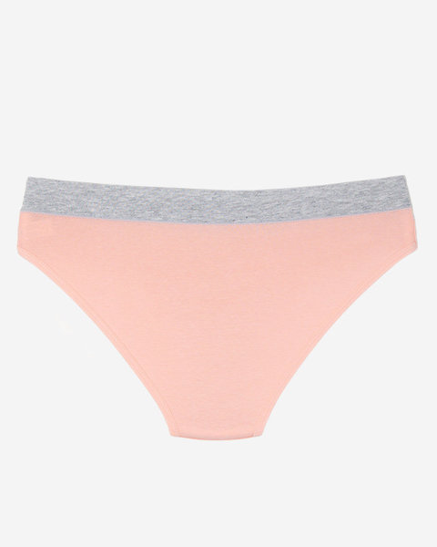Women's pink cotton panties with a print - Underwear