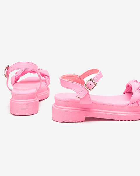 Women's pink sandals with a braided belt Kafha - Footwear