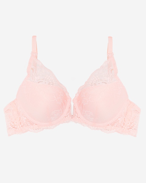 Women's powder pink lace bra - Underwear