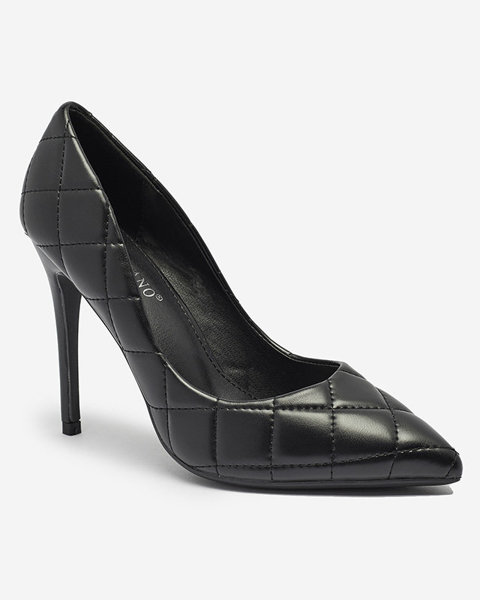 Women's quilted pumps in black color Duclisa- Footwear