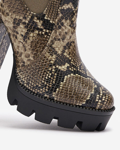 Women's snakeskin boots on the Maaia post - Footwear