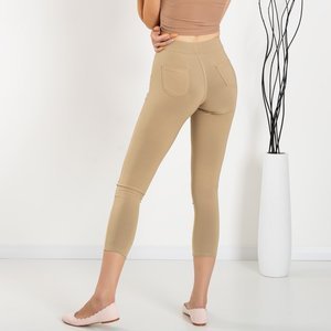 Women's teggings with pockets in khaki - Clothing