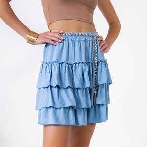 Women's trapeze skirt in blue - Clothing