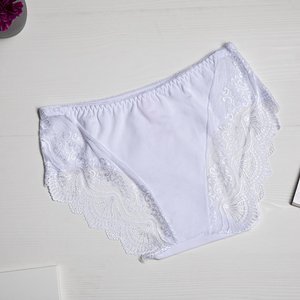 Women's white cotton panties PLUS SIZE - Underwear