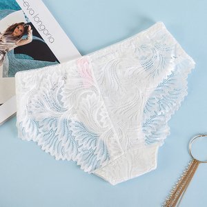 Women's white lace panties - Underwear