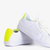 Women's white sneakers with neon yellow inserts Xandra - Footwear