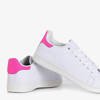 Women's white sneakers with pink Magnolina inserts - Footwear