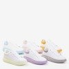 Women's white sports shoes with mustard inserts Gulio - Footwear
