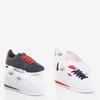 Women's white sports shoes with red Dramena inserts - Footwear