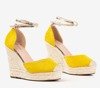 Yellow espadrilles on a high wedge Sablac - Footwear