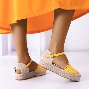 Yellow sandals on the platform a'la espadrilles Ritisa - Footwear