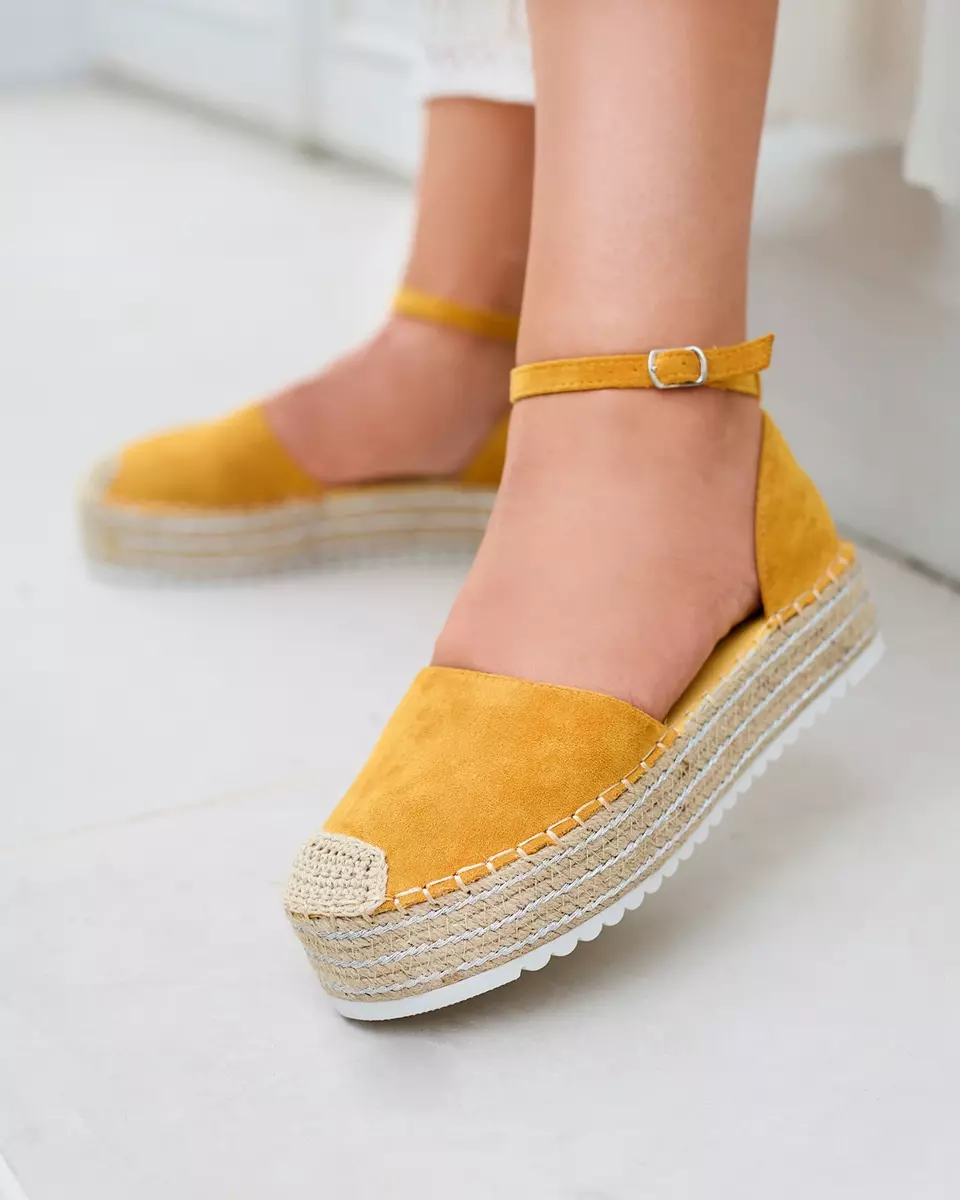 Yellow women's sandals a'la espadrilles on the platform Indira - Footwear