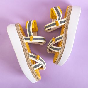Yellow women's sandals with reflective inserts Kollin - Footwear