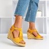 Yellow women's sandals with tassels Odina - Footwear 1